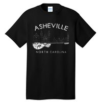 Asheville Souvenir Men North Carolina Lover Music Guitar Tall T-Shirt