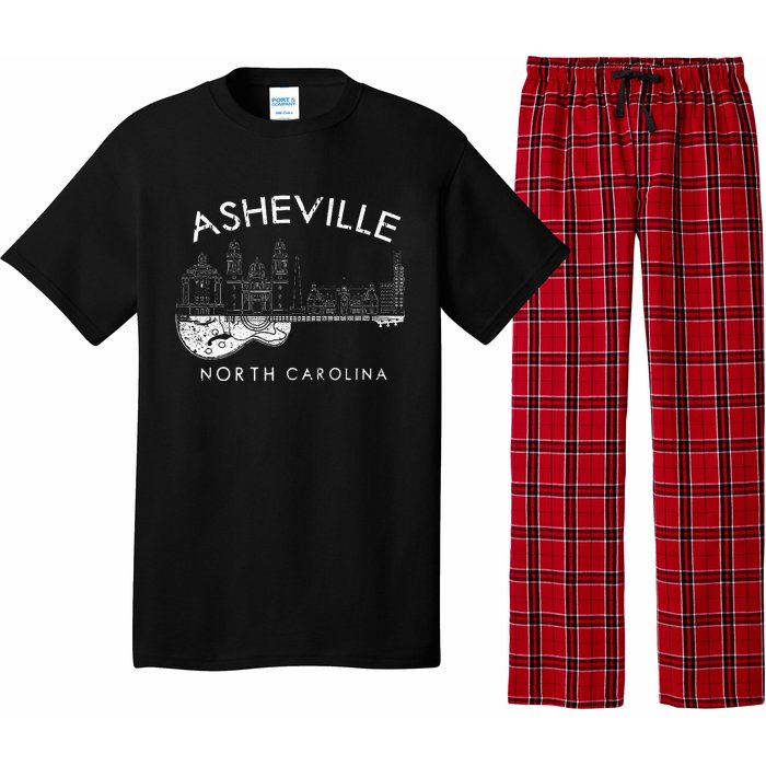 Asheville Souvenir Men North Carolina Lover Music Guitar Pajama Set