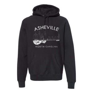 Asheville Souvenir Men North Carolina Lover Music Guitar Premium Hoodie