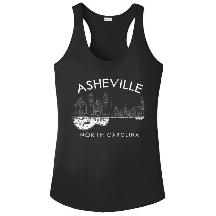 Asheville Souvenir Men North Carolina Lover Music Guitar Ladies PosiCharge Competitor Racerback Tank