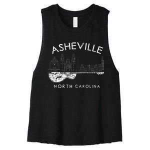 Asheville Souvenir Men North Carolina Lover Music Guitar Women's Racerback Cropped Tank