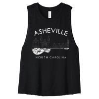 Asheville Souvenir Men North Carolina Lover Music Guitar Women's Racerback Cropped Tank