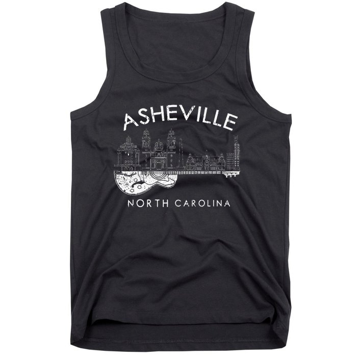 Asheville Souvenir Men North Carolina Lover Music Guitar Tank Top