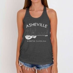 Asheville Souvenir Men North Carolina Lover Music Guitar Women's Knotted Racerback Tank