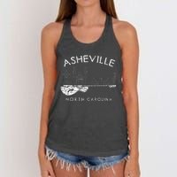 Asheville Souvenir Men North Carolina Lover Music Guitar Women's Knotted Racerback Tank