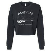 Asheville Souvenir Men North Carolina Lover Music Guitar Cropped Pullover Crew