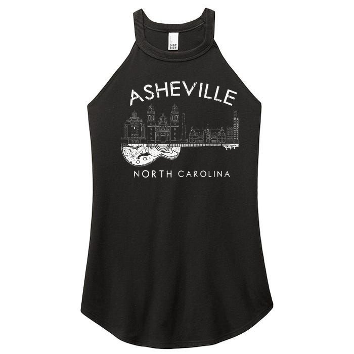 Asheville Souvenir Men North Carolina Lover Music Guitar Women's Perfect Tri Rocker Tank