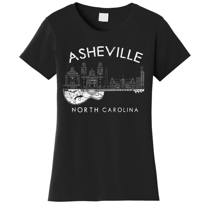 Asheville Souvenir Men North Carolina Lover Music Guitar Women's T-Shirt