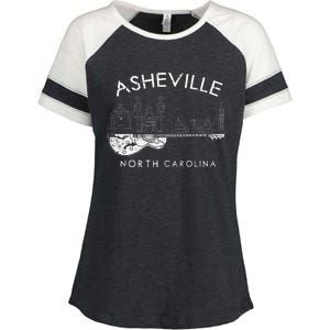 Asheville Souvenir Men North Carolina Lover Music Guitar Enza Ladies Jersey Colorblock Tee