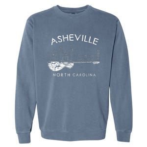 Asheville Souvenir Men North Carolina Lover Music Guitar Garment-Dyed Sweatshirt