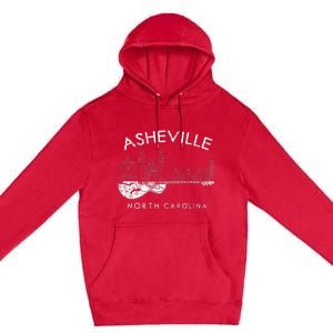 Asheville Souvenir Men North Carolina Lover Music Guitar Premium Pullover Hoodie