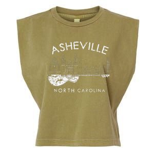 Asheville Souvenir Men North Carolina Lover Music Guitar Garment-Dyed Women's Muscle Tee