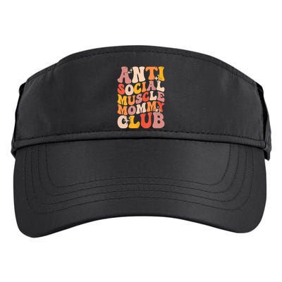 Anti Social Muscle Mommy Club Groovy Funny Adult Drive Performance Visor