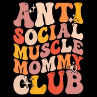Anti Social Muscle Mommy Club Groovy Funny 16 in Basic Backpack