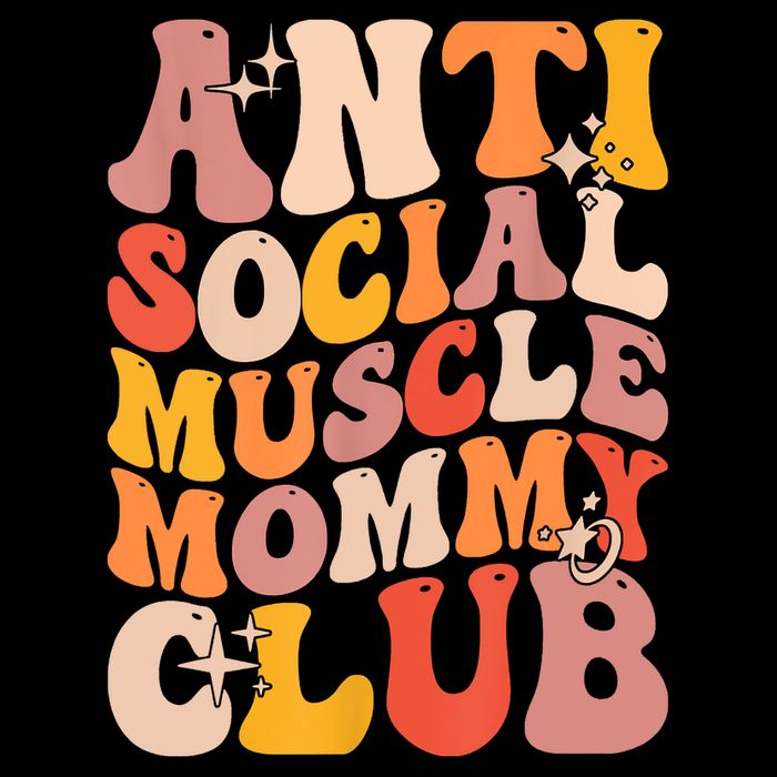 Anti Social Muscle Mommy Club Groovy Funny 16 in Basic Backpack