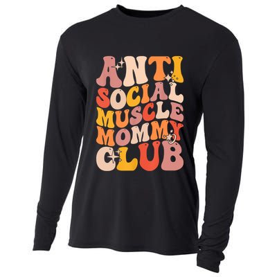 Anti Social Muscle Mommy Club Groovy Funny Cooling Performance Long Sleeve Crew
