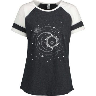 Alchemy Sun Moon Astrology Gift Enza Ladies Jersey Colorblock Tee