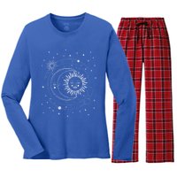 Alchemy Sun Moon Astrology Gift Women's Long Sleeve Flannel Pajama Set 