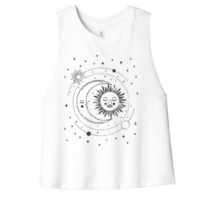 Alchemy Sun Moon Astrology Gift Women's Racerback Cropped Tank