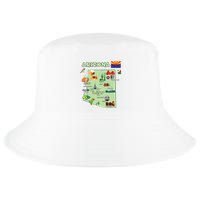 Arizona State Map Us Tourist Attractions Cities Flag Cool Comfort Performance Bucket Hat