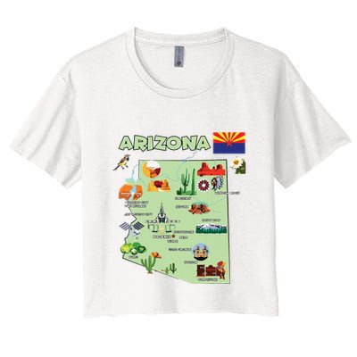 Arizona State Map Us Tourist Attractions Cities Flag Crop Top