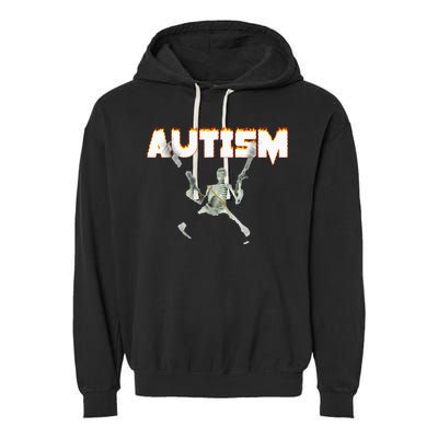 Autism Skeleton Meme Garment-Dyed Fleece Hoodie