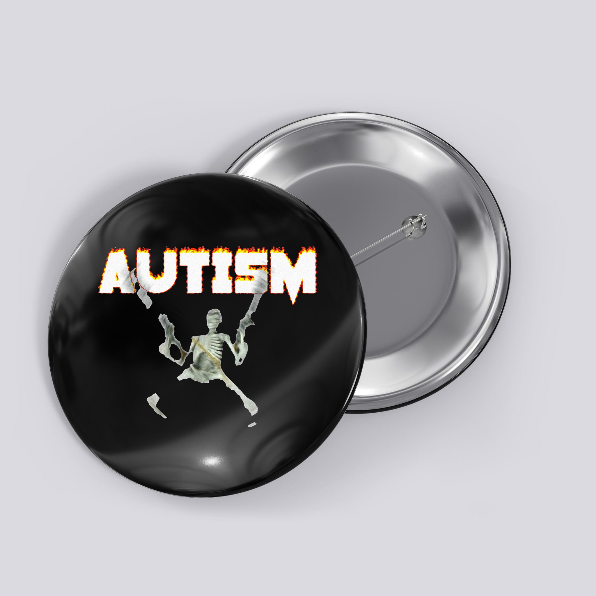 Autism Skeleton Meme Button