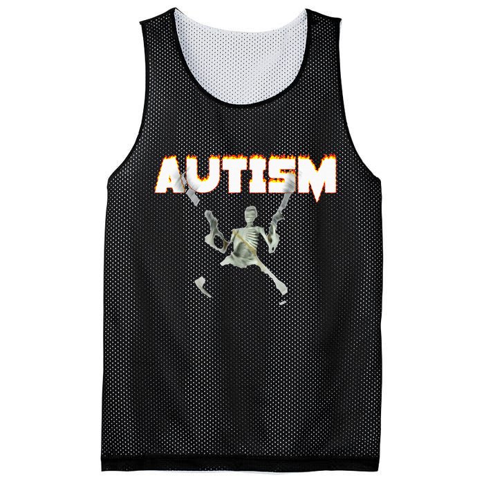 Autism Skeleton Meme Mesh Reversible Basketball Jersey Tank