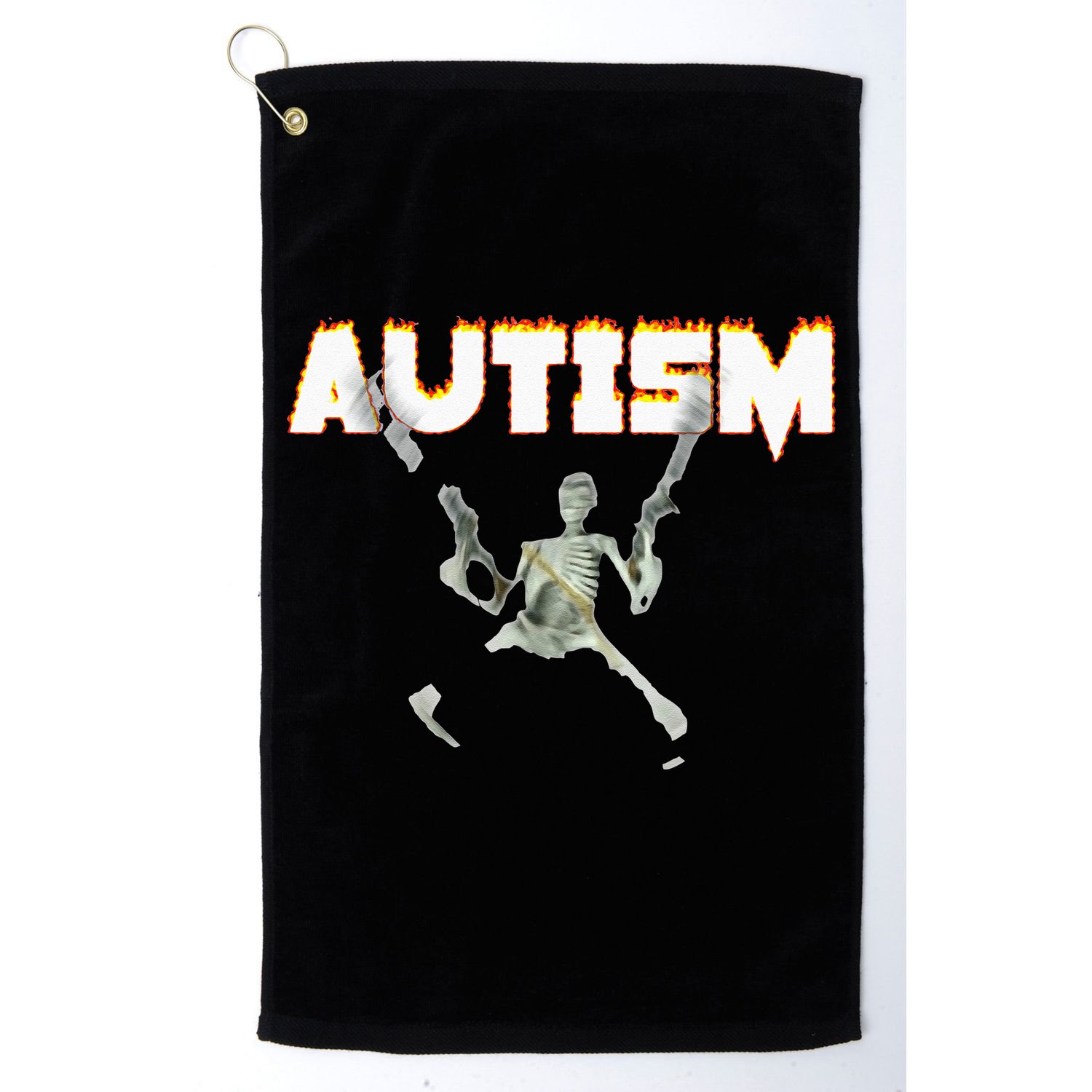 Autism Skeleton Meme Golf Towel