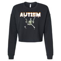 Autism Skeleton Meme Cropped Pullover Crew