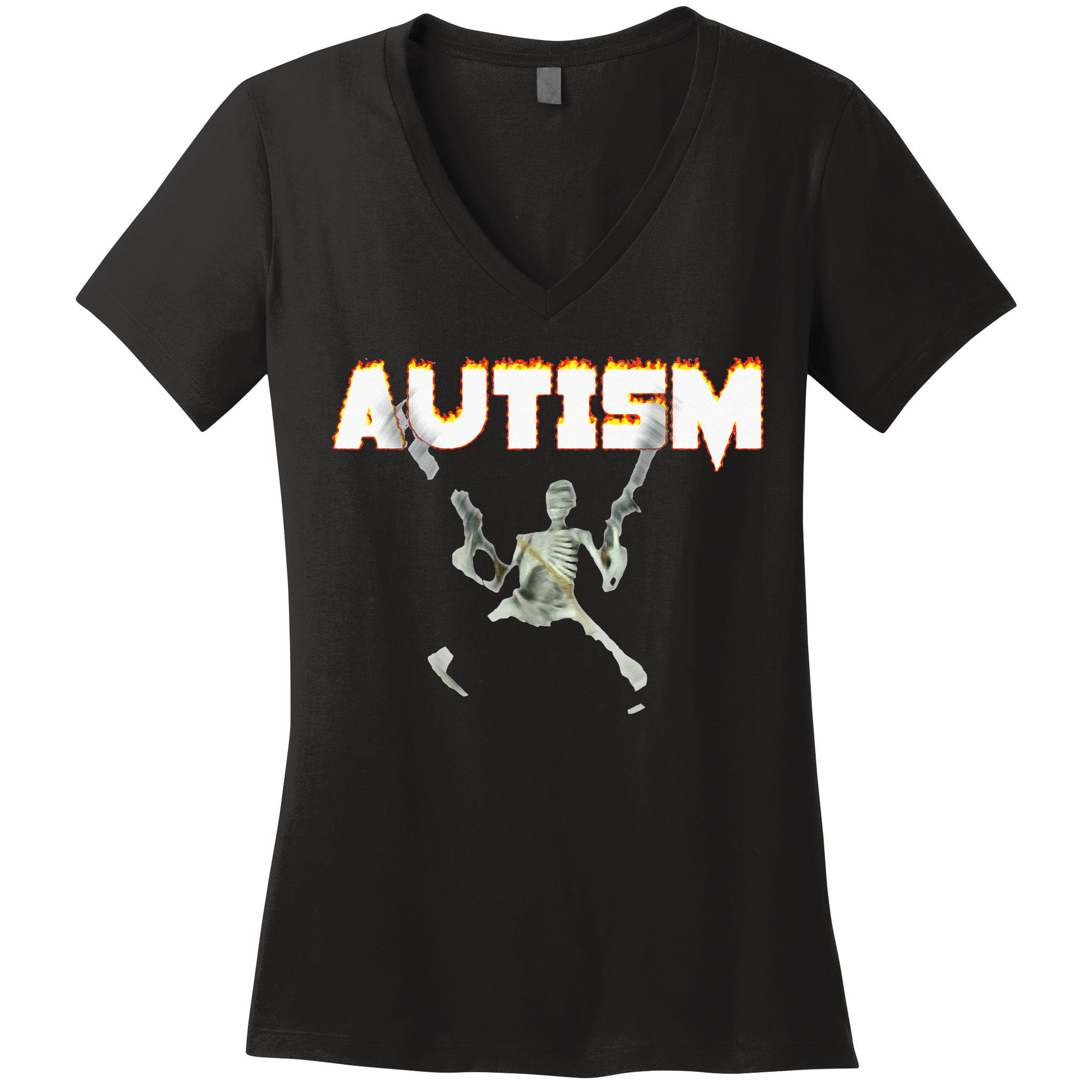 Autism Skeleton Meme Women's V-Neck T-Shirt