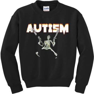 Autism Skeleton Meme Kids Sweatshirt