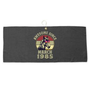 Awesome Since March 1985 37th Birthday Horse Lovers Large Microfiber Waffle Golf Towel