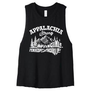 Appalachia Strong Mountain Outdoors Hiking Nc Design Women's Racerback Cropped Tank