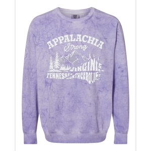 Appalachia Strong Mountain Outdoors Hiking Nc Colorblast Crewneck Sweatshirt