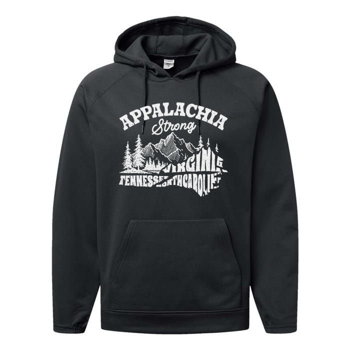 Appalachia Strong Mountain Outdoors Hiking Nc Performance Fleece Hoodie