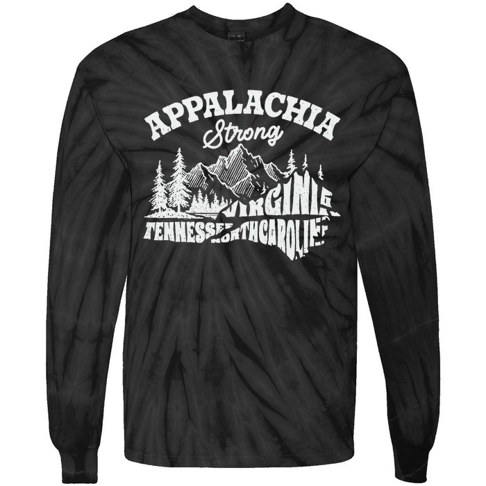 Appalachia Strong Mountain Outdoors Hiking Nc Tie-Dye Long Sleeve Shirt