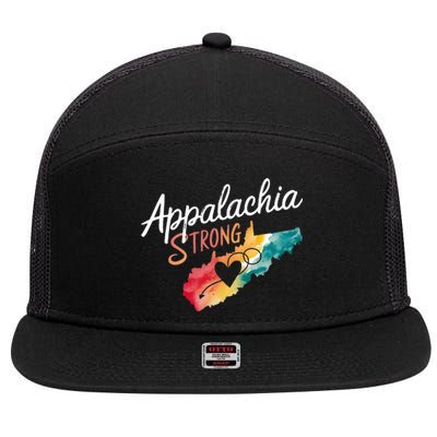 Appalachia Strong Nc Mountains 7 Panel Mesh Trucker Snapback Hat