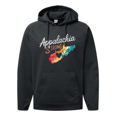 Appalachia Strong Nc Mountains Performance Fleece Hoodie