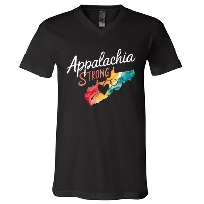 Appalachia Strong Nc Mountains V-Neck T-Shirt