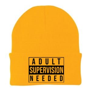 Adult Supervision Needed Funny Gift Knit Cap Winter Beanie