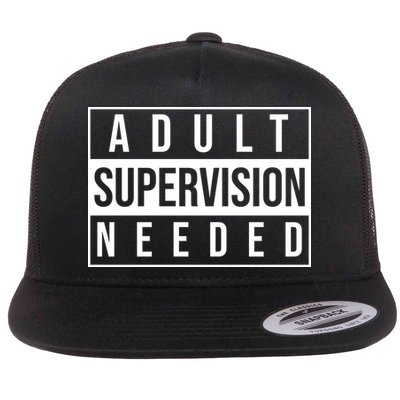Adult Supervision Needed Funny Gift Flatbill Hat