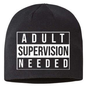 Adult Supervision Needed Funny Gift Sustainable Beanie