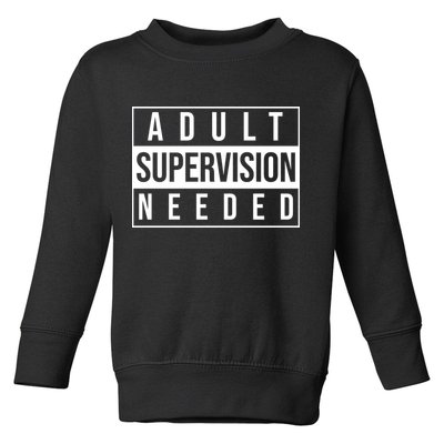 Adult Supervision Needed Funny Gift Toddler Sweatshirt