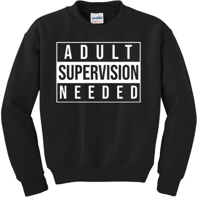 Adult Supervision Needed Funny Gift Kids Sweatshirt