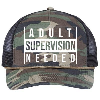 Adult Supervision Needed Funny Gift Retro Rope Trucker Hat Cap