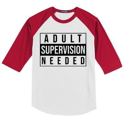 Adult Supervision Needed Funny Gift Kids Colorblock Raglan Jersey