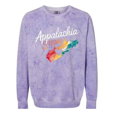 Appalachia Strong Nc Mountains Colorblast Crewneck Sweatshirt