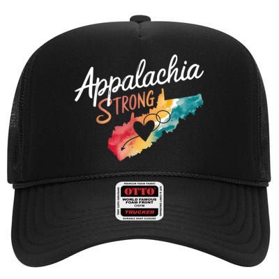 Appalachia Strong Nc Mountains High Crown Mesh Back Trucker Hat