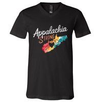 Appalachia Strong Nc Mountains V-Neck T-Shirt